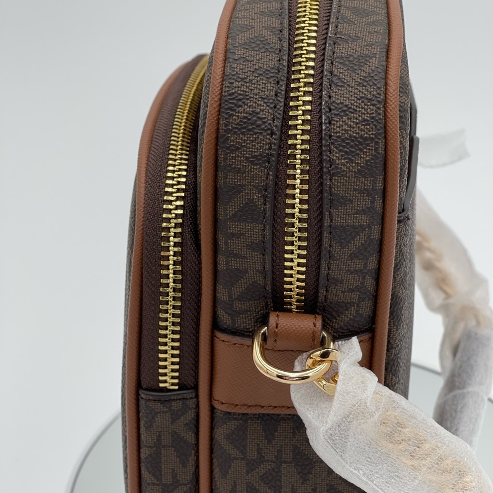 MICHAEL Michael Kors Brown and Gold Crossbody Bag with Monogram Design - Picture 3 of 4